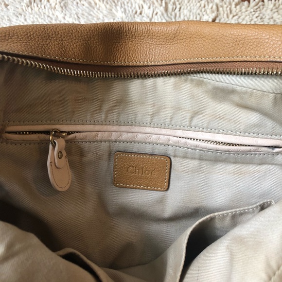 Chloe Paraty handbag in tan grained leather-large - Picture 6 of 8